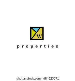 W letter properties vector logo