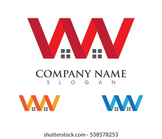 W Letter Property Logo Template