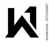 w a letter real estate logo design. modern w a letter joint line logo and W1