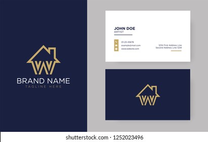 W Letter Real Estate Logo Design - Real estate logo.