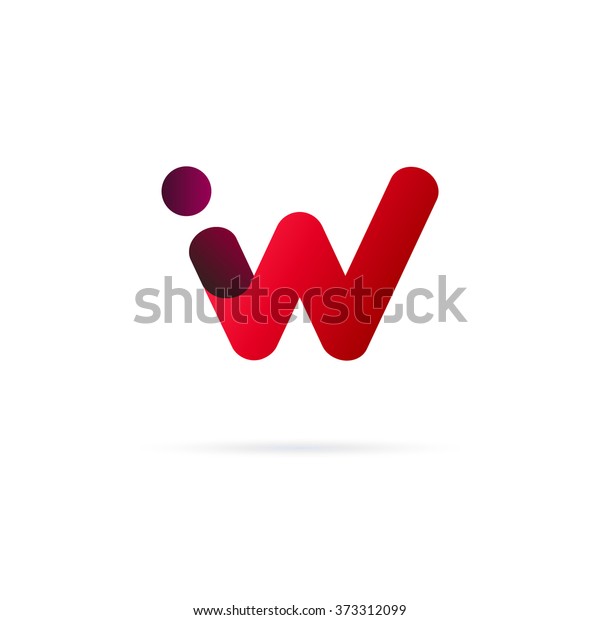 Image Vectorielle De Stock De Logo Rouge Lettre W Avec Point