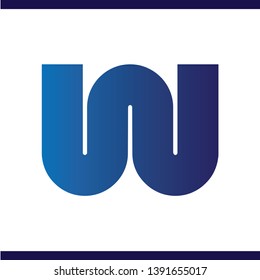 W Letter Round Logo Vector template