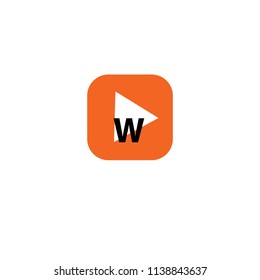W Letter Rounded Square Logo