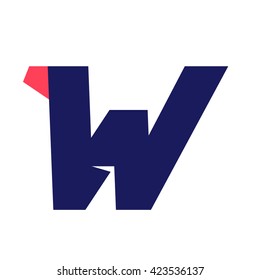 W letter run logo design template. Vector sport style typeface for sportswear, sports club, app icon, corporate identity, labels or posters.