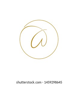W letter script circle luxury logo design