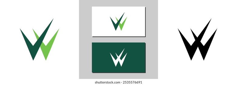 w ícone de sinal de letra logotipo branco e preto