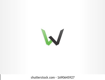 Letra W ilustración vectorial de plantilla de logotipo simple