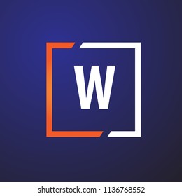 W Letter Square Logo