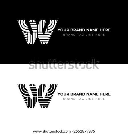 W letter stylish and modern logo design. Featuring the letter 'W' with clean, sharp lines and geometric precision.
