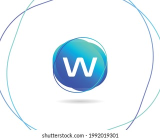 W Letter Tech Logo Design with Modern Gradient Color Vector Template