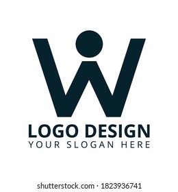 W Letter Tech Startup Logo Design Vector