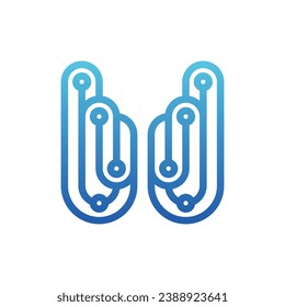 W Letter Technology Logo Design Template, Simple Alphabet Vector Logo Design W tech logo