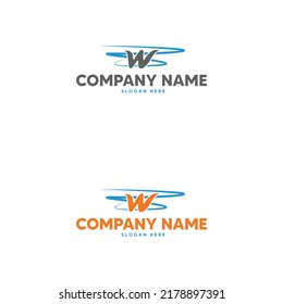 W letter technology vector logo template