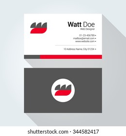 W Letter typographic alphabet logo. Corporate Business card. Vector design template element