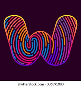 W letter Vector fingerprint design template elements.