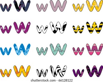 W letter in vector format very easy to edit