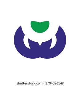 Logo-Design der Vektorillustration mit Blumensymbol