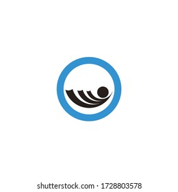 w letter vector logo with fly icon