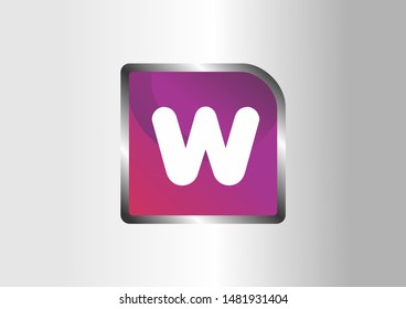 W letter vector logo illustration. Alphabet vector logo illustration. Purple Vector logo.