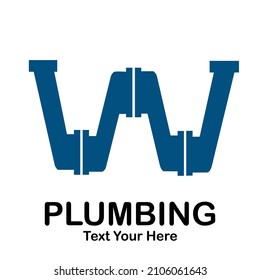 W Letter vector logo template. This design use pipe symbol. Suitable for industrial