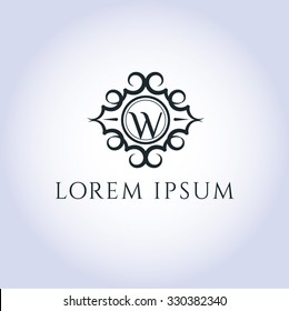 W letter vector logo template (sign, symbol, emblem, ornament)
