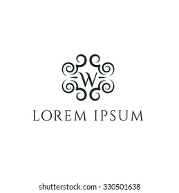 W letter vector logo template (sign, symbol, emblem, ornament)