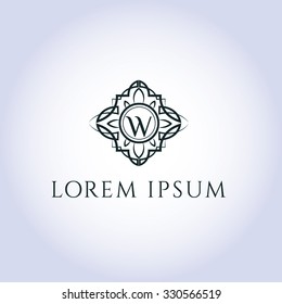 W letter vector logo template (sign, symbol, emblem, ornament)