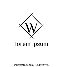W letter vector logo template (sign, symbol, emblem, ornament)