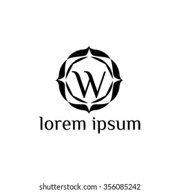 W letter vector logo template (sign, symbol, emblem, ornament)