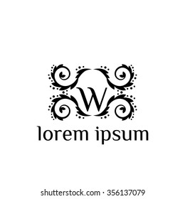 W letter vector logo template (sign, symbol, emblem, ornament)