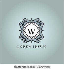 W letter vector logo template (sign, symbol, emblem, ornament)