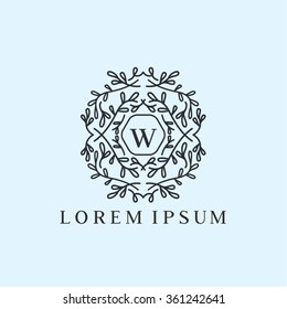 W letter vector logo template (sign, symbol, emblem, ornament)