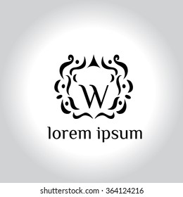 W letter vector logo template (sign, symbol, emblem, ornament)