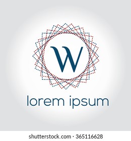 W letter vector logo template (sign, symbol, emblem, ornament)