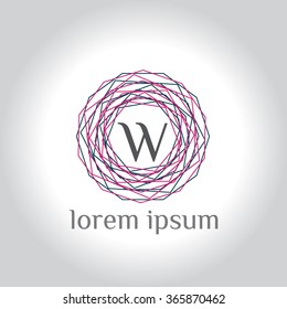 W letter vector logo template (sign, symbol, emblem, ornament)