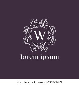 W letter vector logo template (sign, symbol, emblem, ornament)