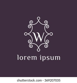 W letter vector logo template (sign, symbol, emblem, ornament)