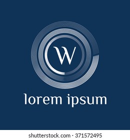 W letter vector logo template (sign, symbol, emblem, ornament)