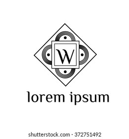 W letter vector logo template (sign, symbol, emblem, ornament)
