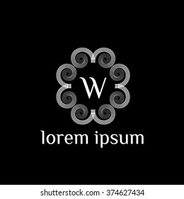 W letter vector logo template (sign, symbol, emblem, ornament)