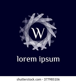 W letter vector logo template (sign, symbol, emblem, ornament)