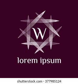 W letter vector logo template (sign, symbol, emblem, ornament)