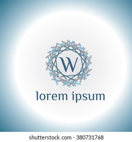 W letter vector logo template (sign, symbol, emblem, ornament)