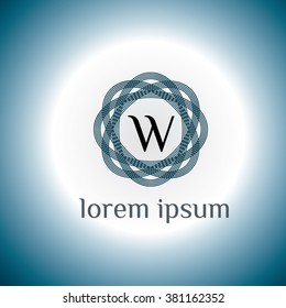 W letter vector logo template (sign, symbol, emblem, ornament)