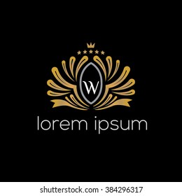 W letter vector logo template (sign, symbol, emblem, ornament)