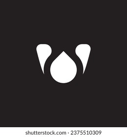 W Letter Water Drop logo design