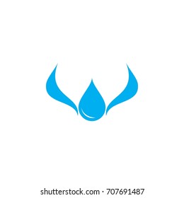 W letter with water drop logo