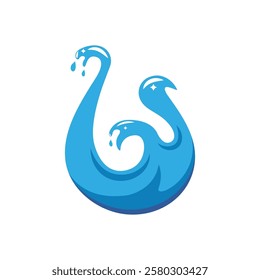 W letter water drop splash logo icon vector concept design template web
