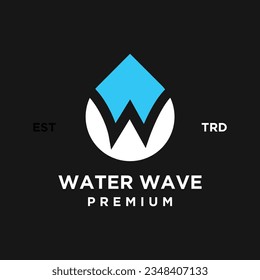 w letter water initial design template illustration