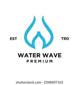 w letter water initial design template illustration